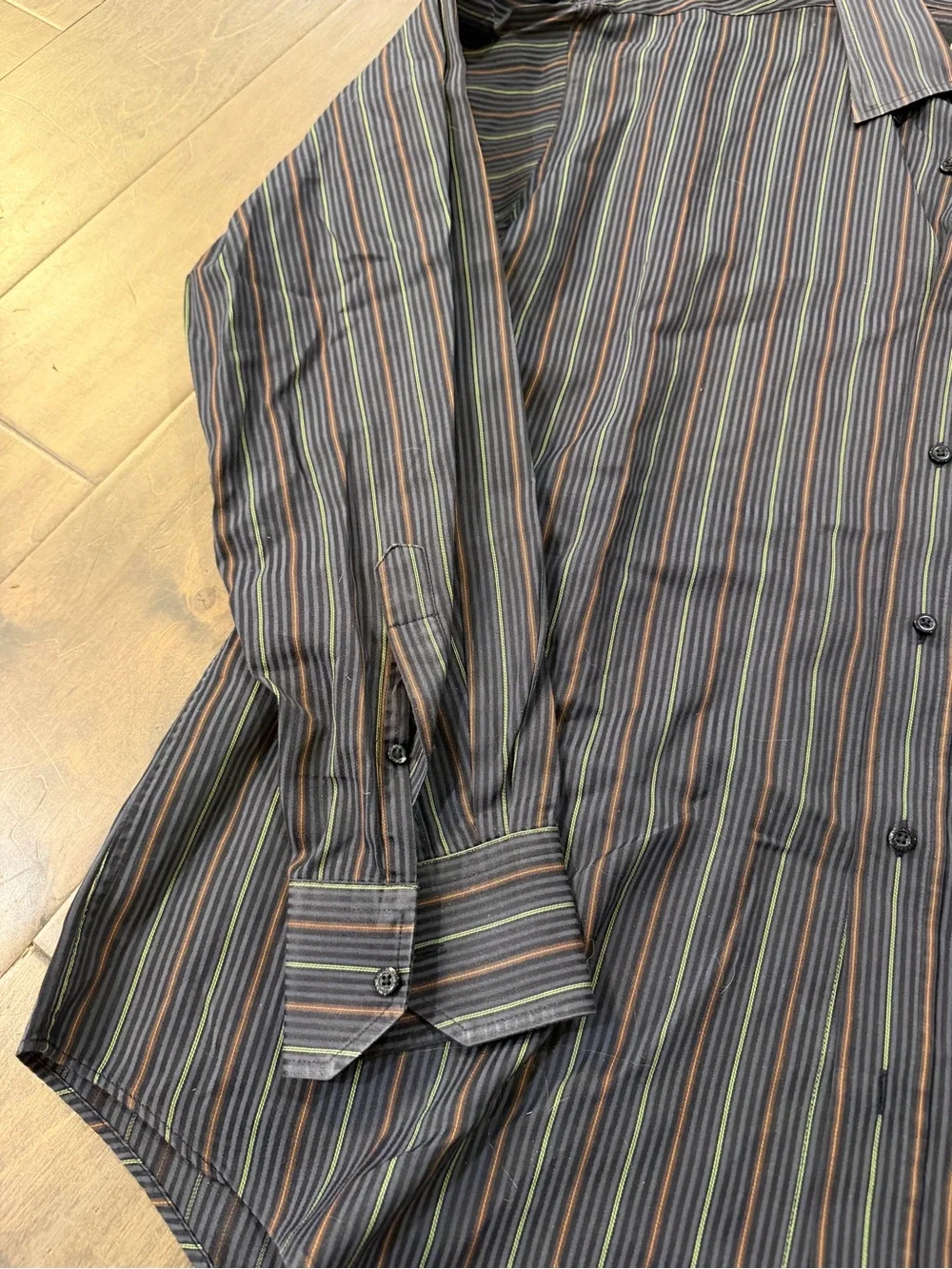 Bugatchi uomo black Multi-Stripe Dress Shirt - Picture 4 of 6